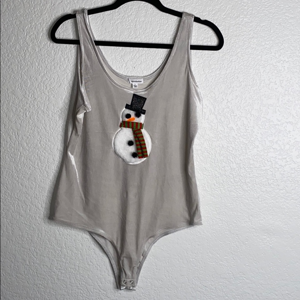 Eyeshadow snowman velvet bodysuit